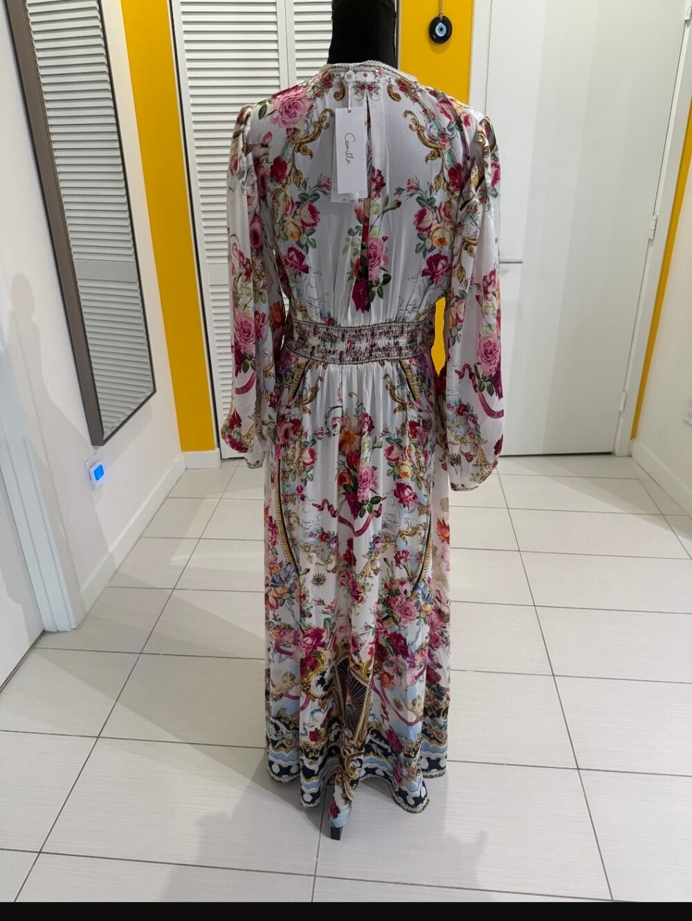 Camilla White Maxi Dress with Pink Floral Print - Picture 2 of 6